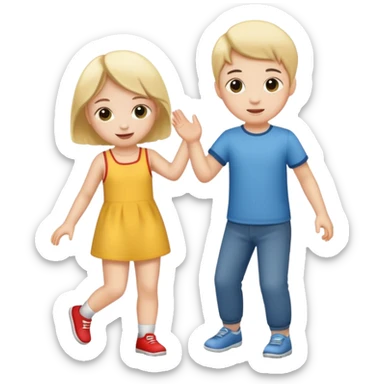 two children full body sticker
