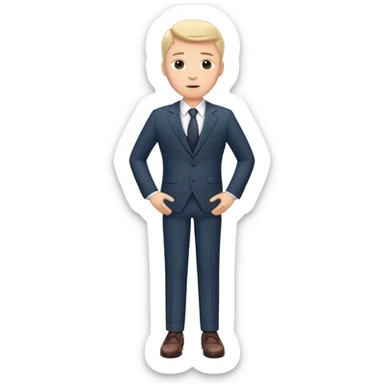 white man in suit and shoes, with hands on his hips sticker