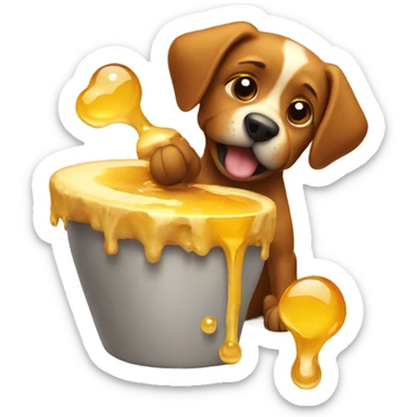 Dog pooping out honey  sticker