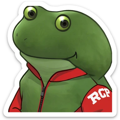 wearing a red nascar jacket sticker