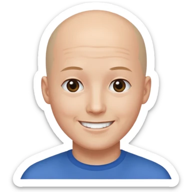  a man with bald head, kpop style, plain forehead sticker