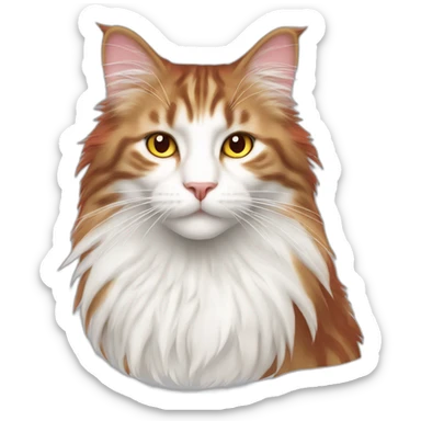 Arashi Norwegian Forest Cat white and red sticker