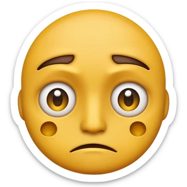 Normal yellow face emoji with deep frown and sunken eyes sticker