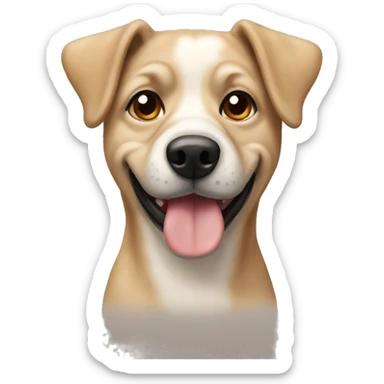 beige mixed breed dog sticker