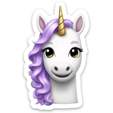 lilac unicorn wearing a dress sticker