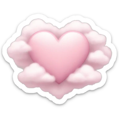 pastel pink heart in cloud  sticker