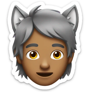 a human with wolf ears sticker