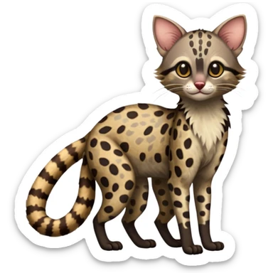 Margay-Lykoi-Genet-fusion-hybrid-animal-creature, full body sticker