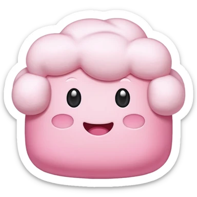 pink marshmallow sticker
