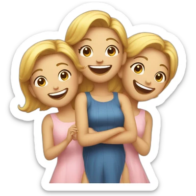 Three laughing girls sticker