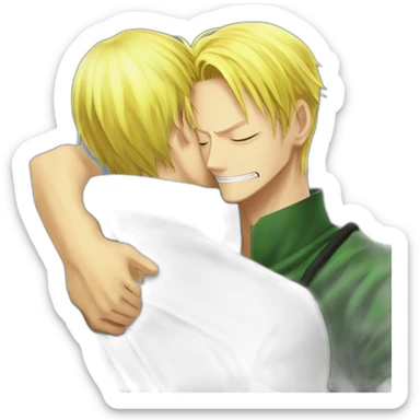 roronoa zoro embrace sanji sticker