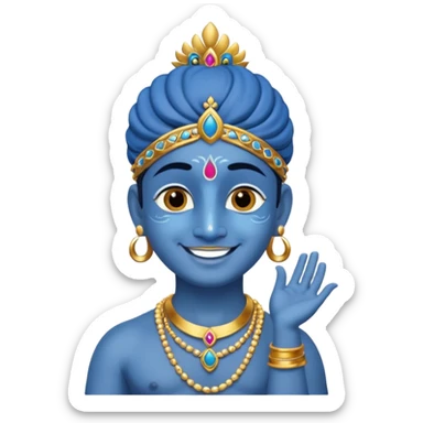 small emoji of god Krishna, which can used in  text massage  like we used other  sticker