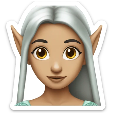 elf princess dark hair sticker
