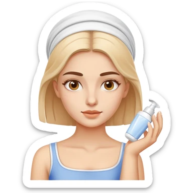 skin care cream application Greek girl sticker