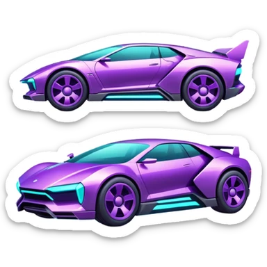 futuristic purple and cyan cyberpunk car sticker
