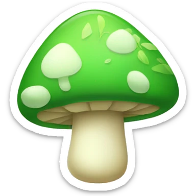 Green Mushroom with V leaves sticker