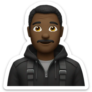 Un noir qui vole un person sticker