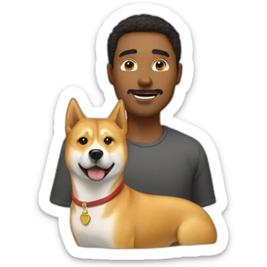 a man and a doge sticker