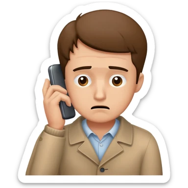 man watching at phone with ashamed expression sticker
