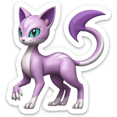Meloetta-Mewtwo-Purrloin-Palkia-Pokémon-Fakémon-fusion-hybrid-creature sticker