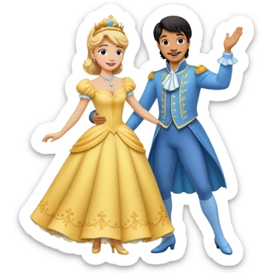 Prince and cinderella dancing sevillanas sticker