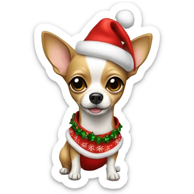 Chihuahua with Christmas clothes sticker