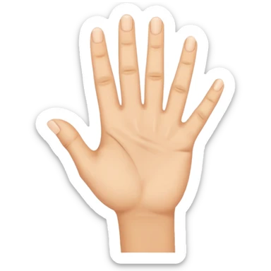 hand showing index and little finger sticker