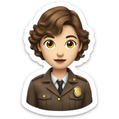 Detective Vlada with brown hair sticker