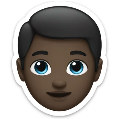 Half black have baby blue heart sticker