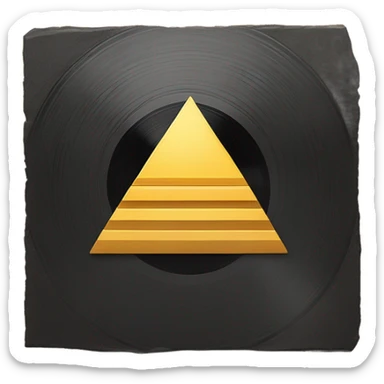 Vinyl record into Egypt pyramid sticker