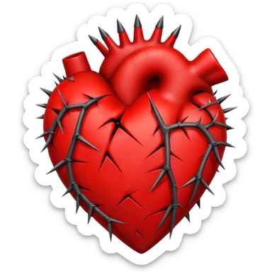 heart with thorns sticker
