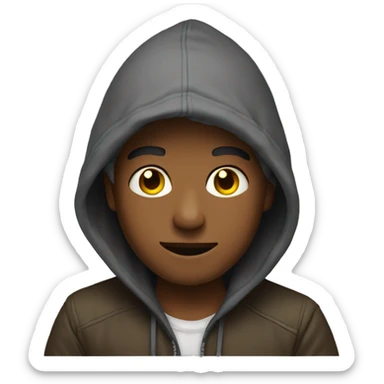 rad boy outdoors in hood sticker