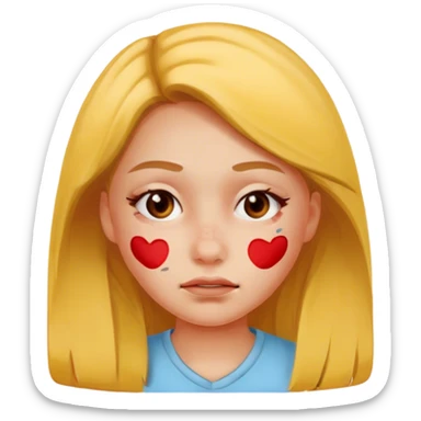 Pimple patch on girl’s face  sticker