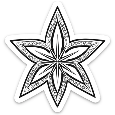  calligraphy star drawing sticker