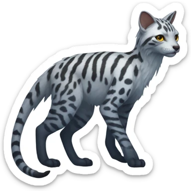 Modern Feral Rare Fantasy Vernid-Trico-species by LiLaiRa, random markings, full body sticker