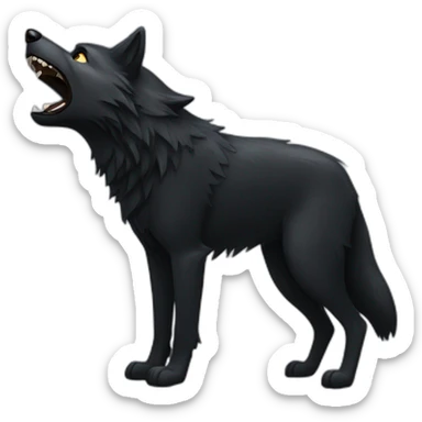 Black wolf howling  sticker