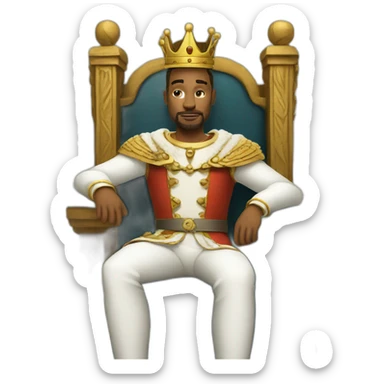 king sitting on a throne sticker