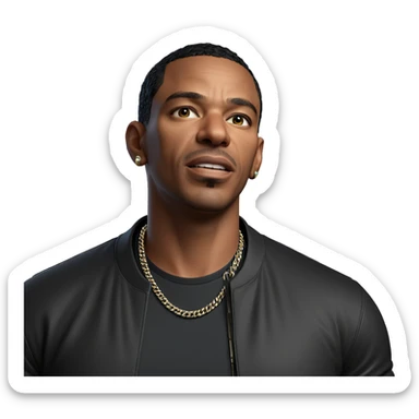 stylish male in necklace sticker