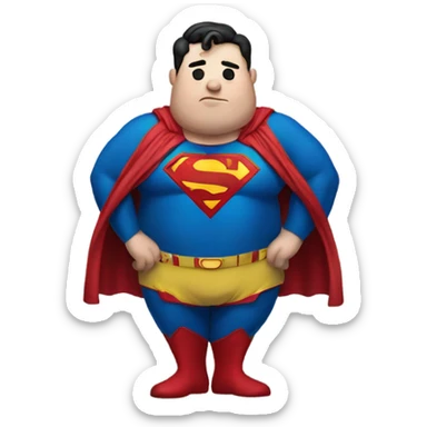 Overweight Superman  sticker