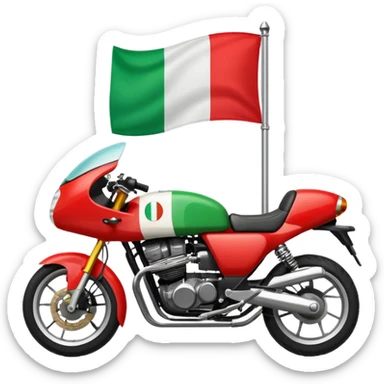motorbike with italian flag and sun sticker