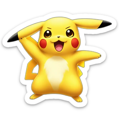 Pikachu qui crache du feu sticker