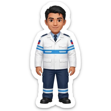 Filipino man paramedic uniform with shoes sticker