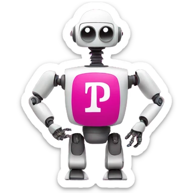 robot holding logo T-mobile sticker