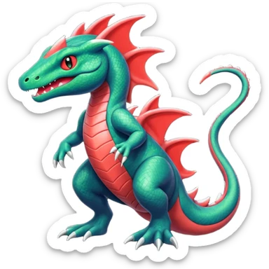 Grovyle-Salandit-Sandile-fusion sticker