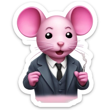 A pink mouse vaping sticker