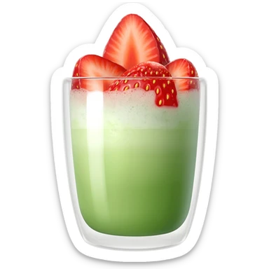 strawberry matcha sticker