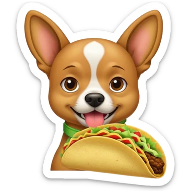 Dog eating tacos sticker