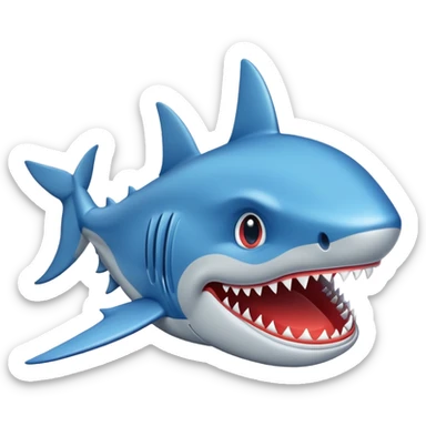 Un tiburón con zapatos azules sticker