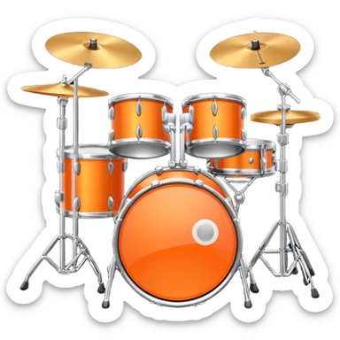 Neon orange drumset sticker