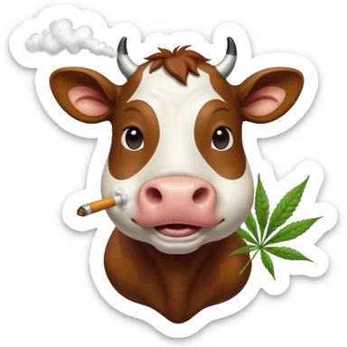 cow smoke weed sticker